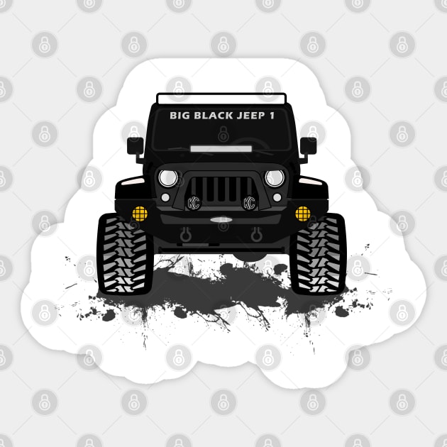 BLACK BIG JEEP 1 Sticker by sojeepgirl